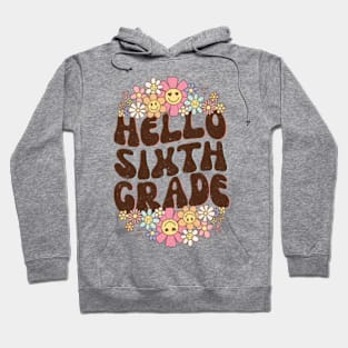 Groovy Hello 6th Grade Vibes Retro Teacher Back To School Hoodie